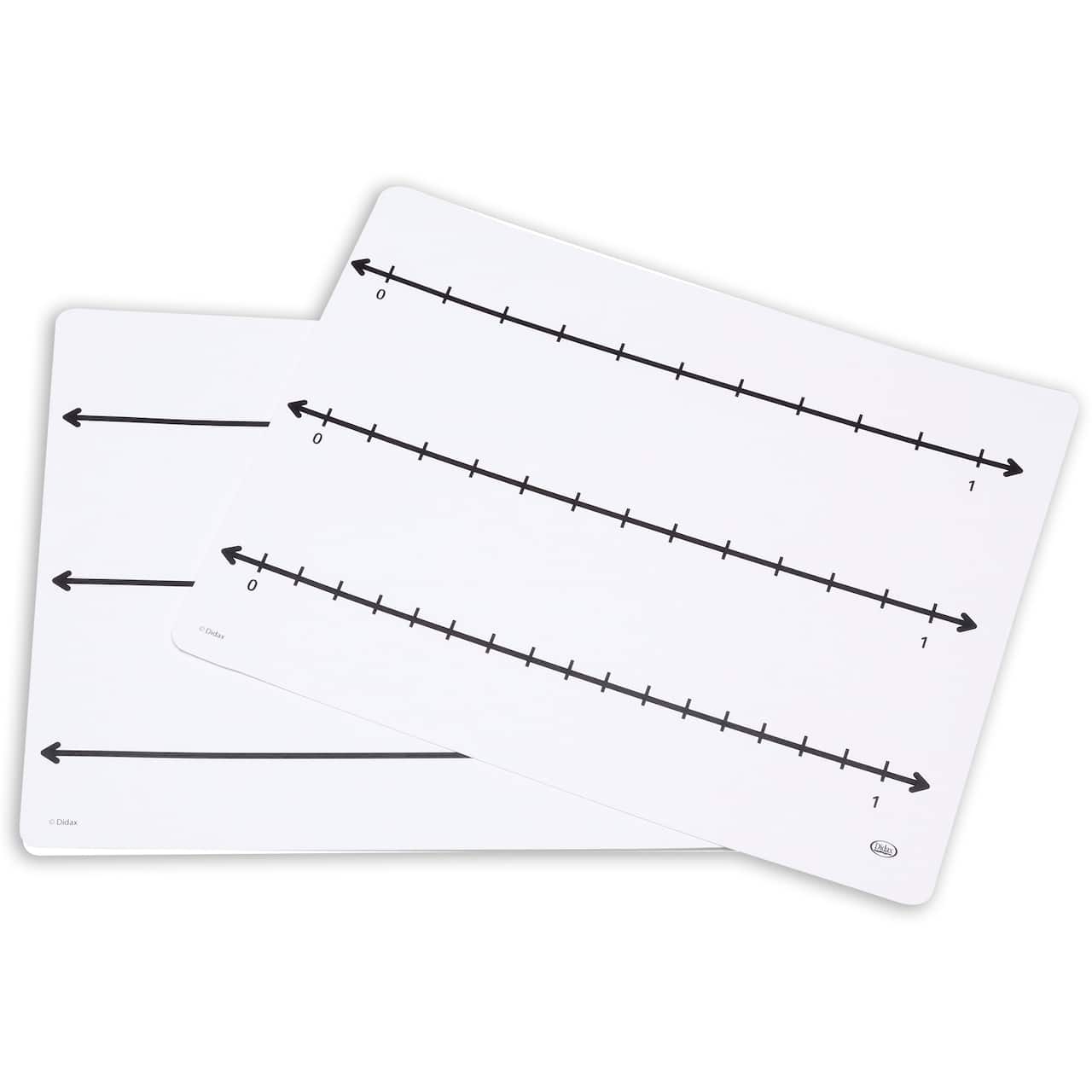 Didax Write-On Wipe-Off Fraction Number Line Mats, 10ct.